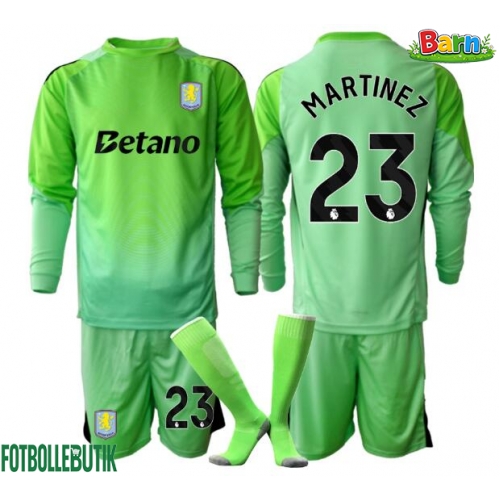 Aston Villa Emiliano Martinez #23 Målvakt Bortaställ Barn 2025-26 Långärmad (+ Korta byxor)